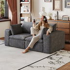 71" Cloud Sofa in Corduroy Fabric with Modular Design - Beige