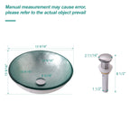 Tempered Glass Vessel Sink with Pop-Up Drain - White, Pearl Silver, Dark Brown, Dark Gray