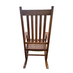 Balcony Porch Adult Rocking Chair with Solid Hardwood Frame - Available in Brown, Oak, or White