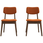 Solid Back Side Chair Set with Mid-Century Modern Design - Multiple Colors
