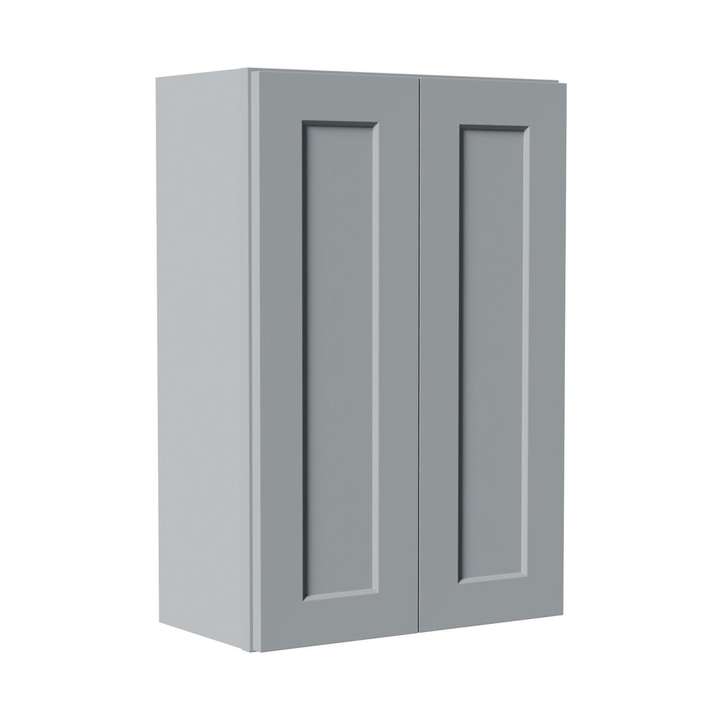 Gray Shaker Solid Wood Wall Cabinet with Soft-Close Doors - Gray