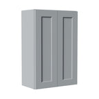 Gray Shaker Solid Wood Wall Cabinet with Soft-Close Doors - Gray