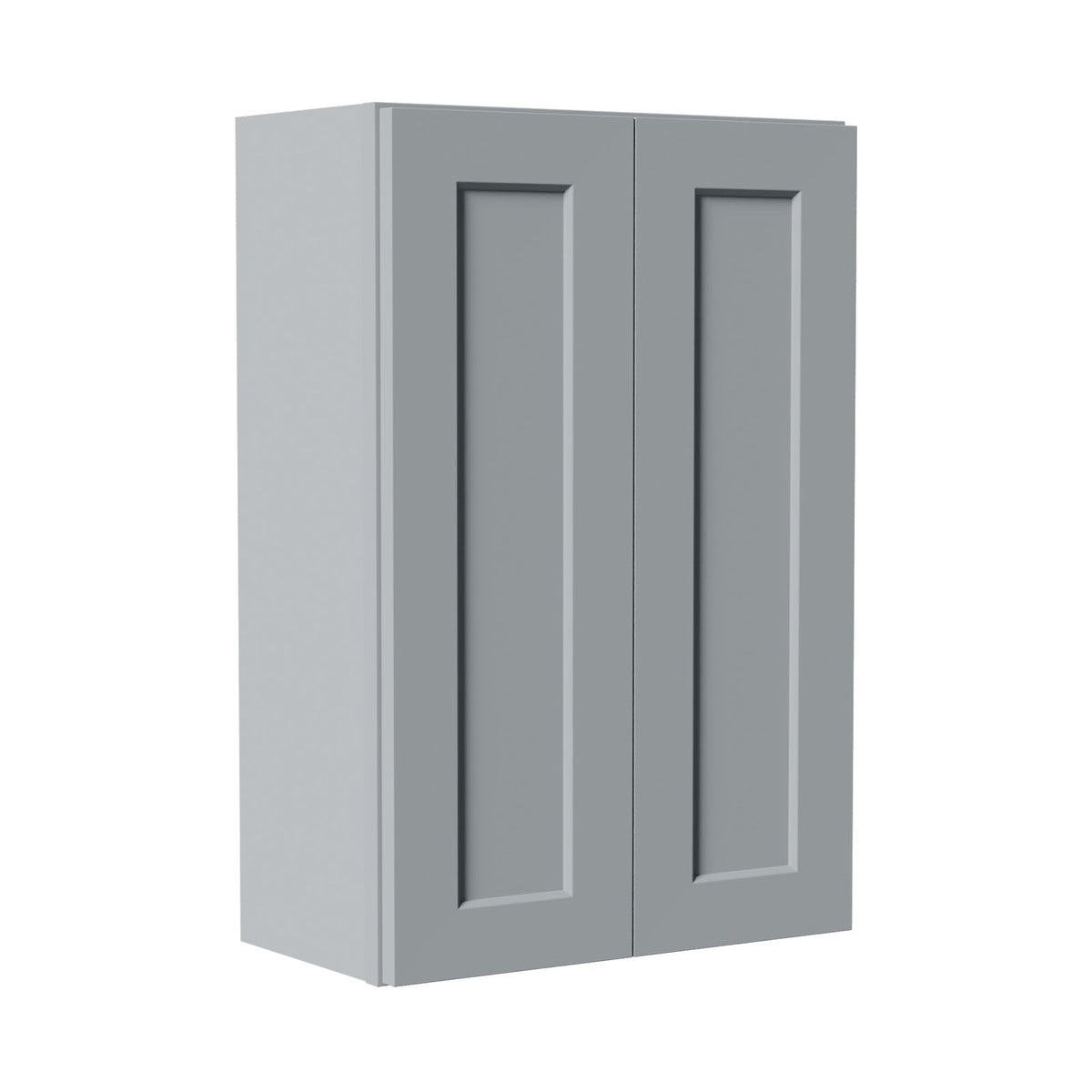 Gray Shaker Solid Wood Wall Cabinet with Soft-Close Doors - Gray