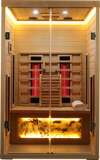 Two Person Indoor Hemlock Sauna with Far Infrared Technology - Natural Hemlock