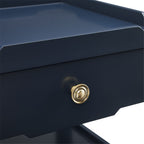 1 Drawer Nightstand with Solid Wood Frame - Blue, Dark Green, or White