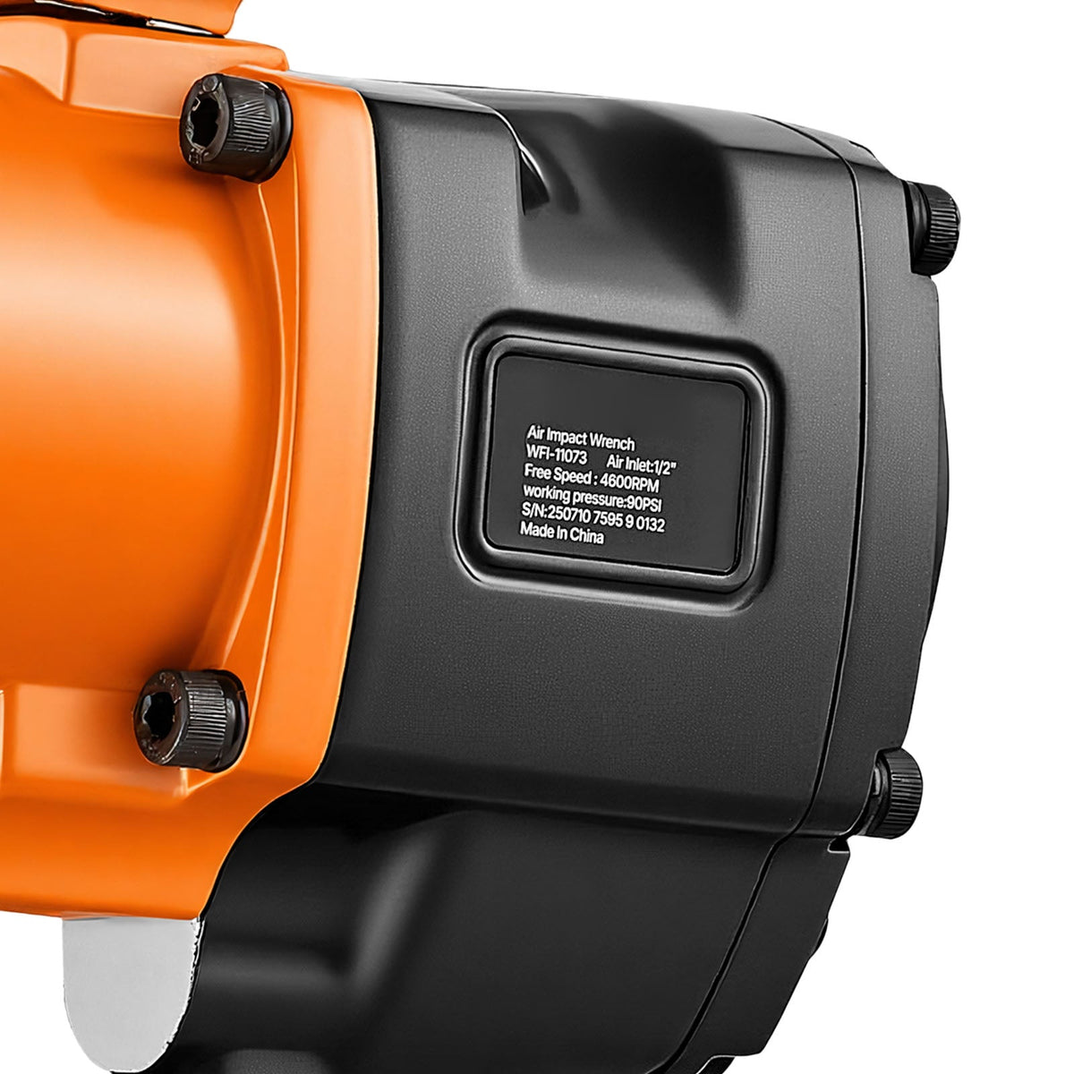 1 Inch Air Impact Wrench with Ergonomic Dual Handles - Black+Orange