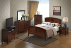 Elegant Panel Bed with Real Wood Veneers - Multiple Colors
