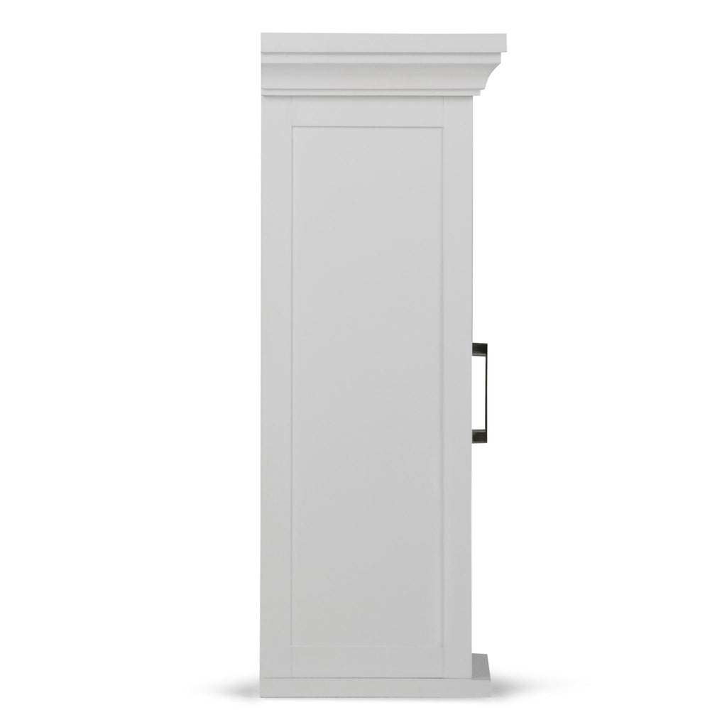 Pure White Single Door Wall Cabinet with Adjustable Shelf - White