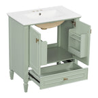 Freestanding Vanity with Drawer & Soft Close Doors - Green or White