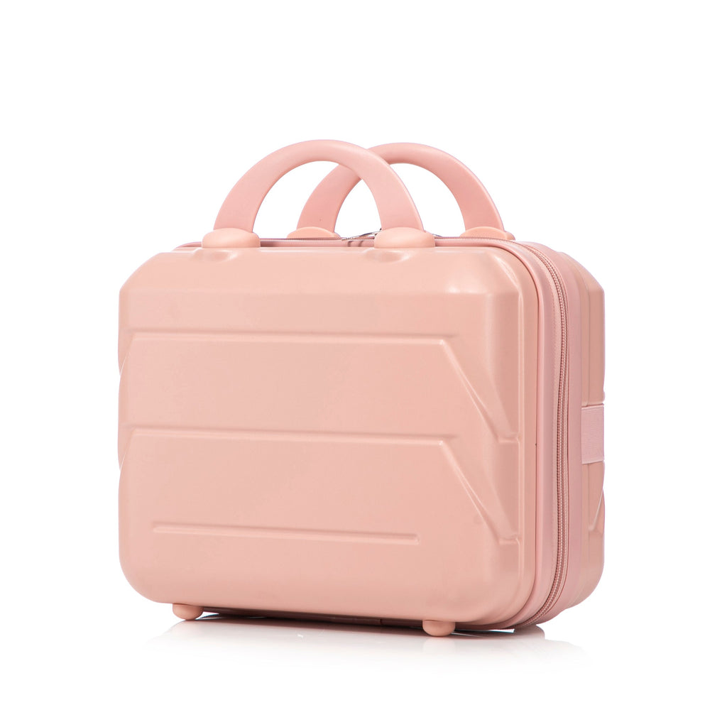 ABS 2-Piece Luggage Set with Spinner Wheels and Combination Lock - Pink