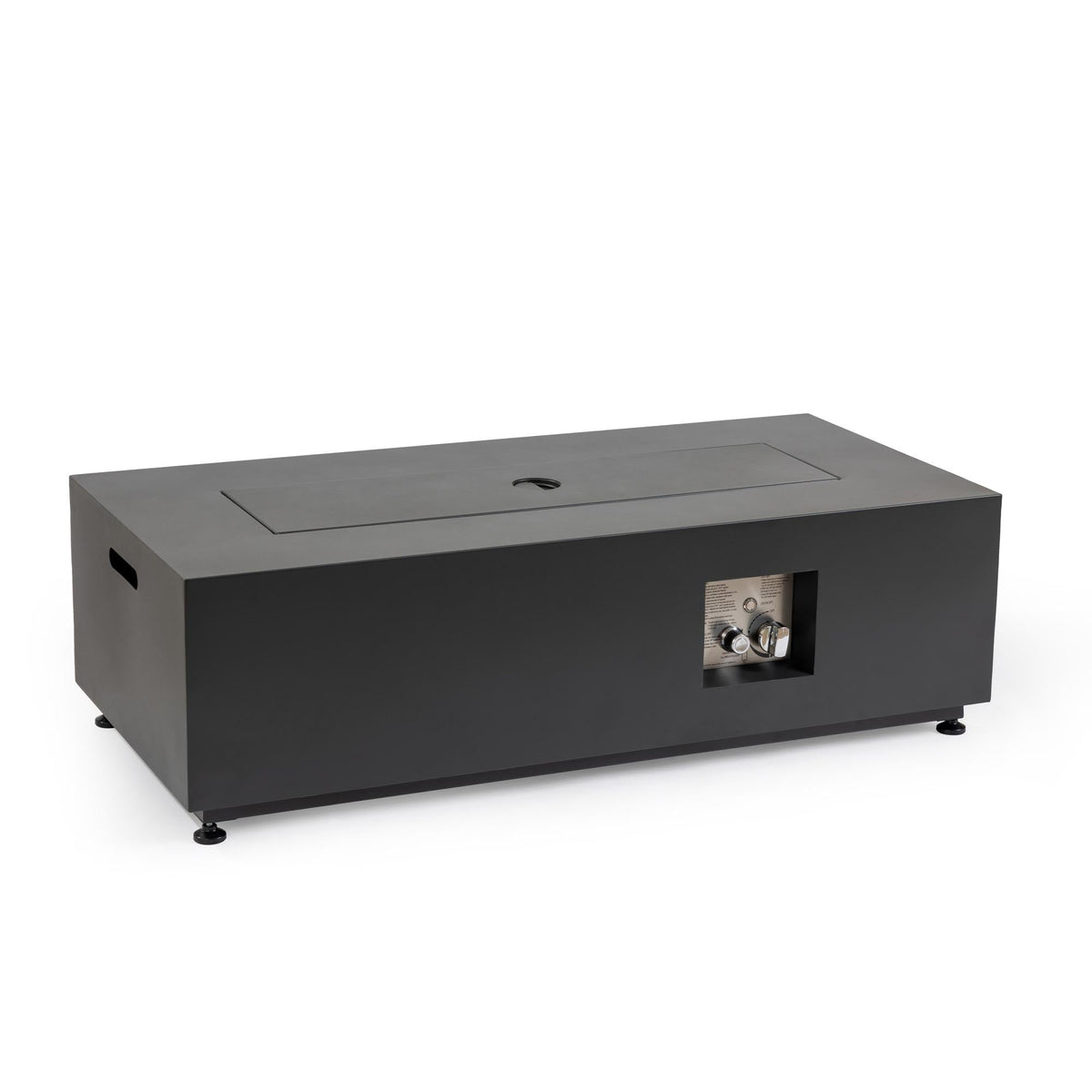 Rectangular Metal LED Firetable with LED Accent - Outdoor