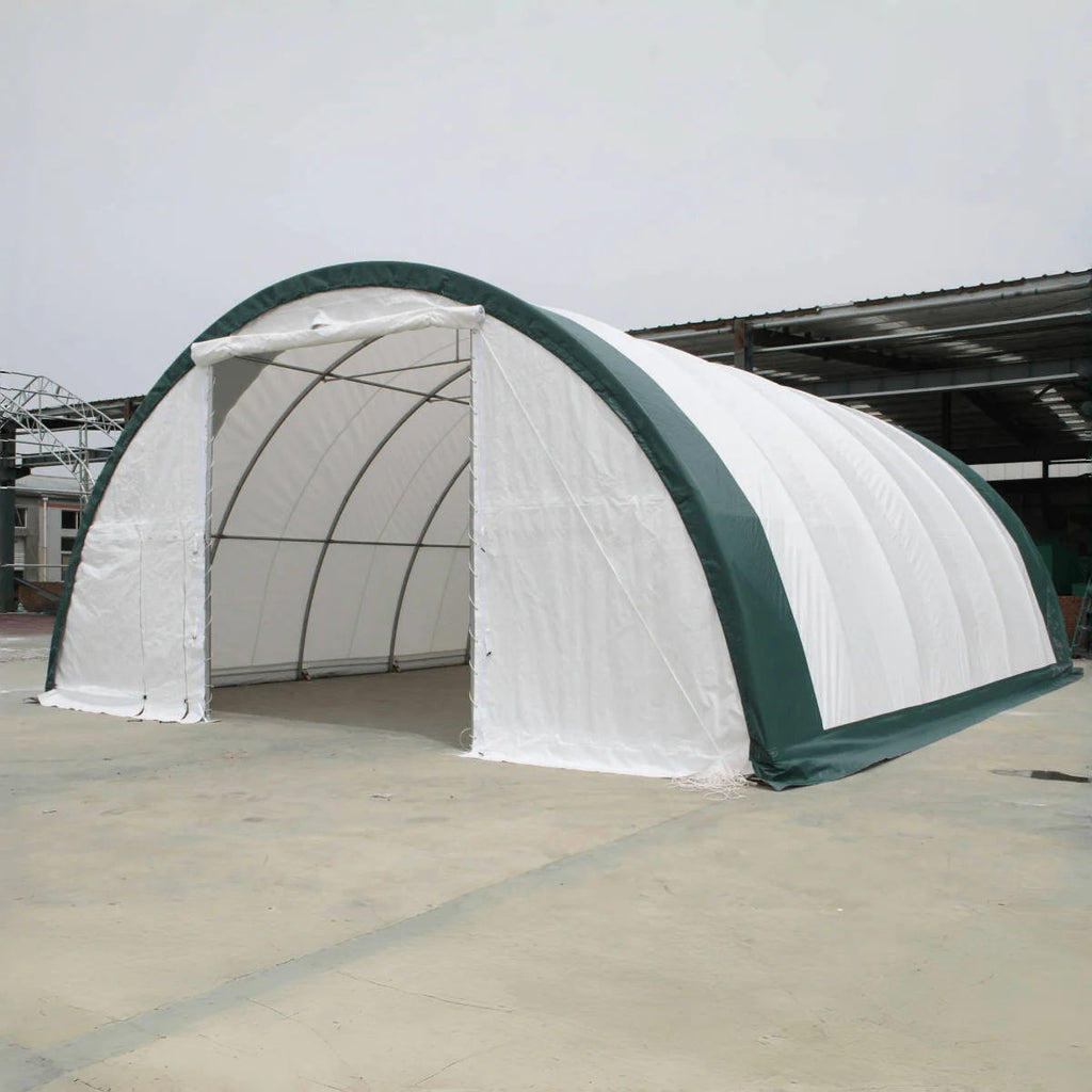 Single Truss Arch Storage PE Shelter - White