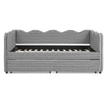 Gingham Daybed with USB Charging Port and Wave-Shaped Design - Multiple Colors