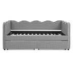 Gingham Daybed with USB Charging Port and Wave-Shaped Design - Multiple Colors