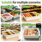 Heavy Duty Commercial Meat Tubs with Lids - 6 Pack
