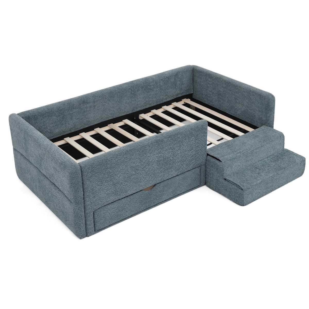 Safe Kids Bed with Guardrails and Storage - Twin, Multiple Colors