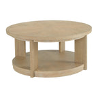 Light Brown Coffee Table with Solid Wood Construction - Light Brown