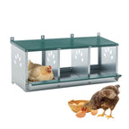 Galvanized Steel Metal Nesting Boxes for Chicken with Three Compartments