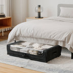 Set of 2 Under-Bed Rolling Storage Containers with Wheels - Polyester
