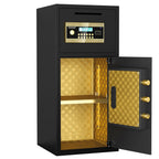 Large Double Door Digital Security Safe with Fireproof and Waterproof Bag - Black