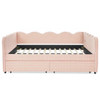 Gingham Daybed with USB Charging Port and Wave-Shaped Design - Multiple Colors