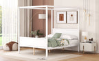 Canopy Platform Bed with Headboard and Footboard, Slat Support Leg - Queen