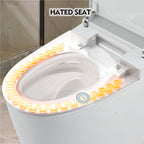Heated Seat Smart Toilet with Foot Sensor Flush - White