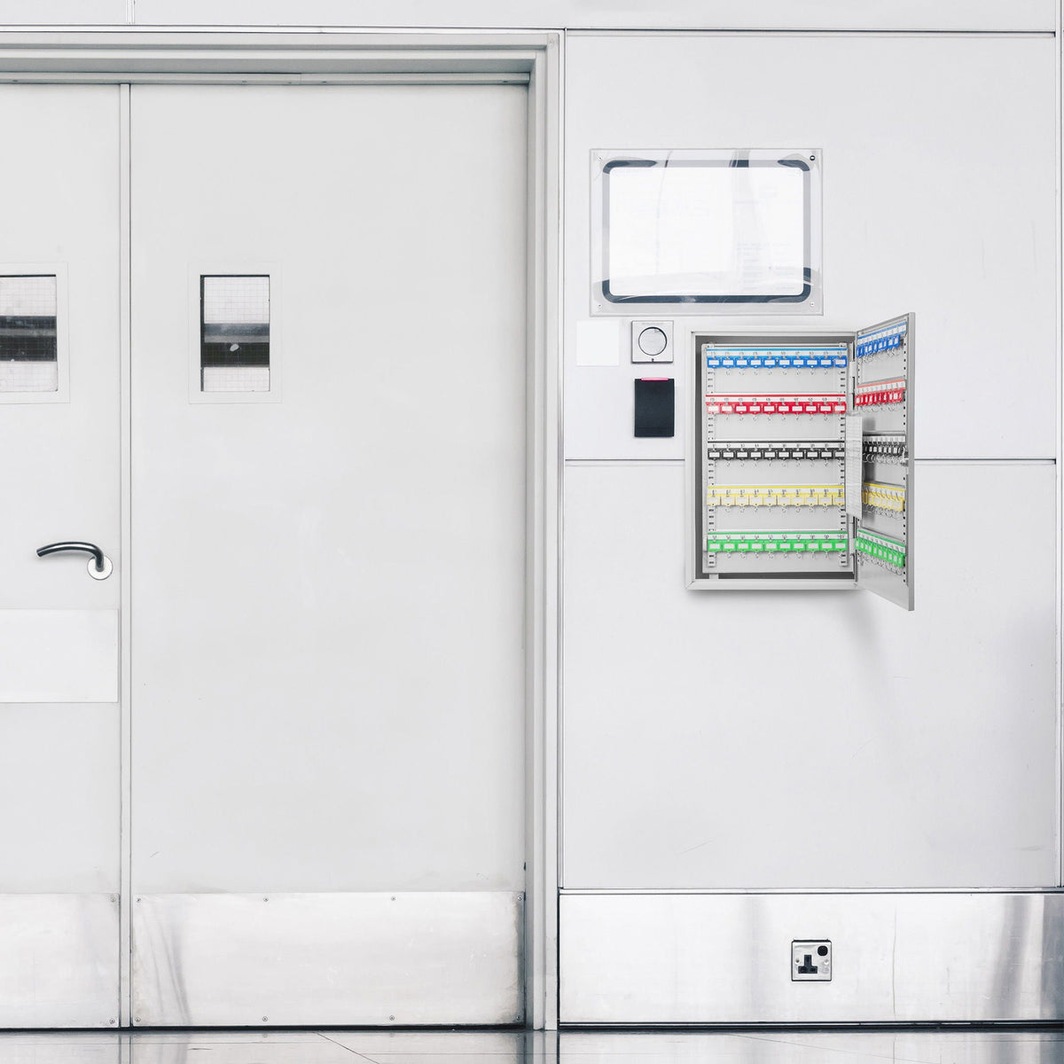 Adjustable Key Cabinet with Lock - Multiple Sizes, Gray or Black