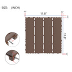 Plastic Interlocking Deck Tiles with Waterproof Construction - Dark Gray or Dark Brown
