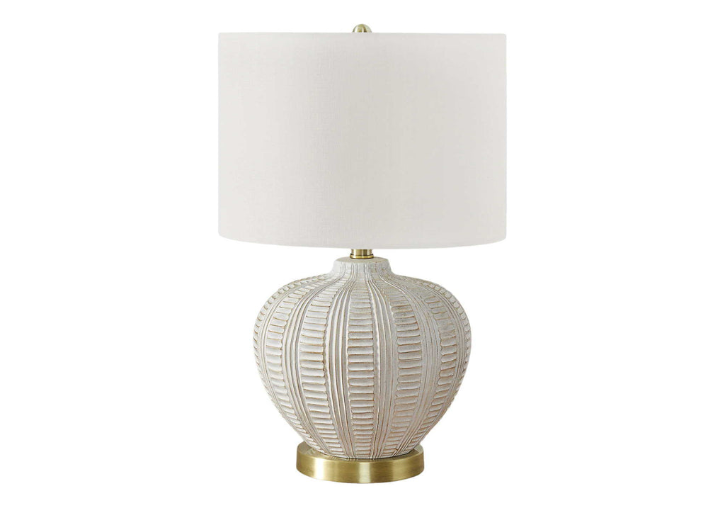 Transitional Lighting Table Lamp with Ivory Linen Shade - Cream