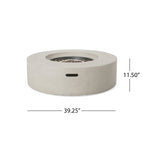 Outdoor Concrete Propane Fire Pit with 50,000 BTU - White