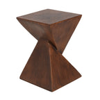 TESS Modern Side Table with Wood-Like Texture - Dark Brown or Light Gray