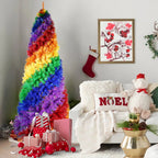 5ft Rainbow Spiral Christmas Tree with Spiral Rainbow Design - Multicolor