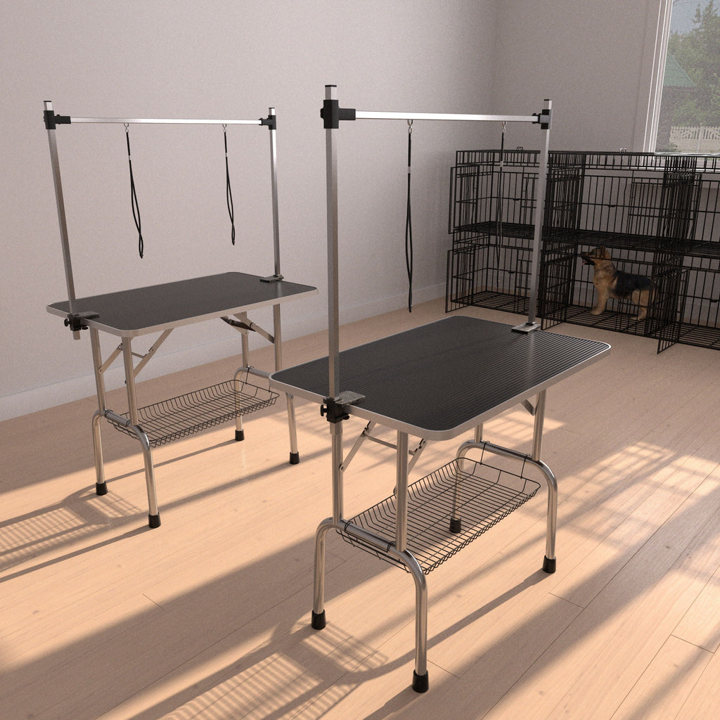 Large Heavy Duty Pet Grooming Table with Adjustable Arm - Black or Blue