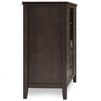 Tall TV Media Stand with Adjustable Storage - Dark Chestnut Brown