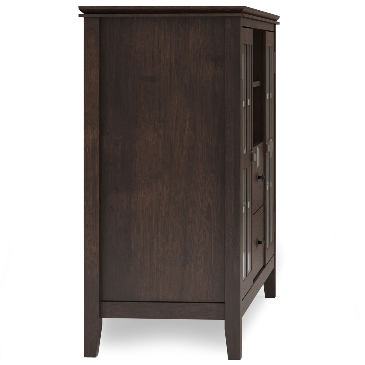 Tall TV Media Stand with Adjustable Storage - Dark Chestnut Brown