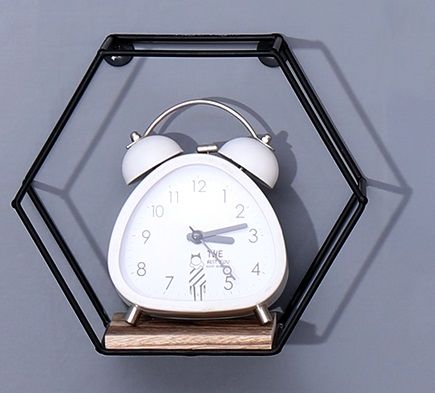 Wall Mounted Hexagonal Floating Shelves - Black (Set of 3)