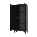 Shapely Doors Metal Storage Cabinet with Adjustable Shelves - White, Black, or Beige
