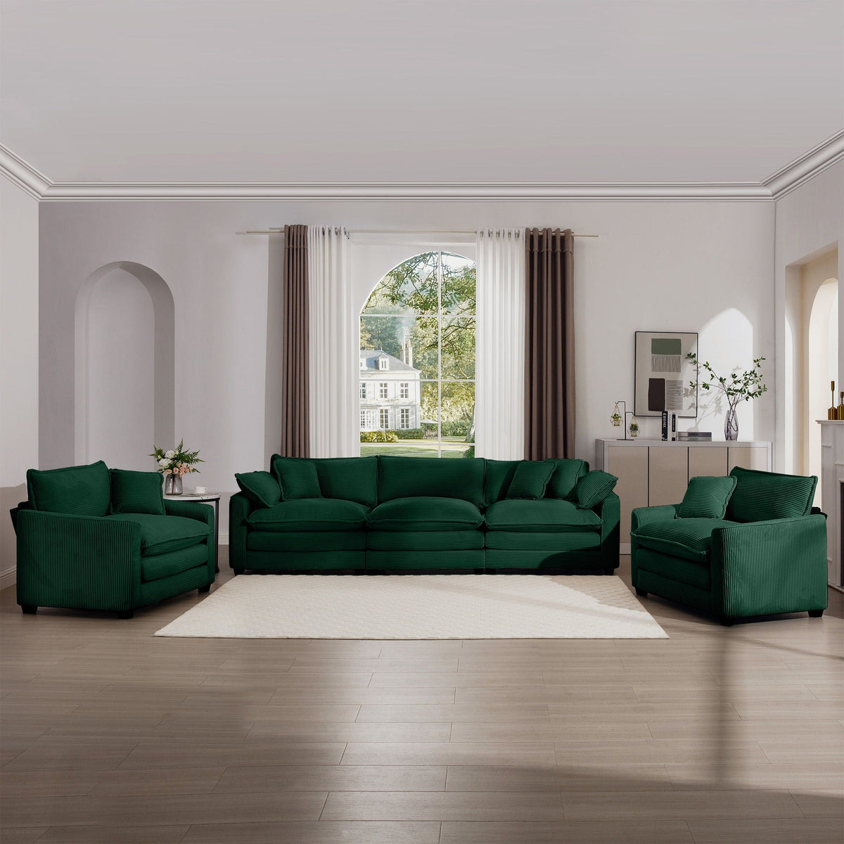Oversized Deep-Seat Fabric Sofa & Chair Sets