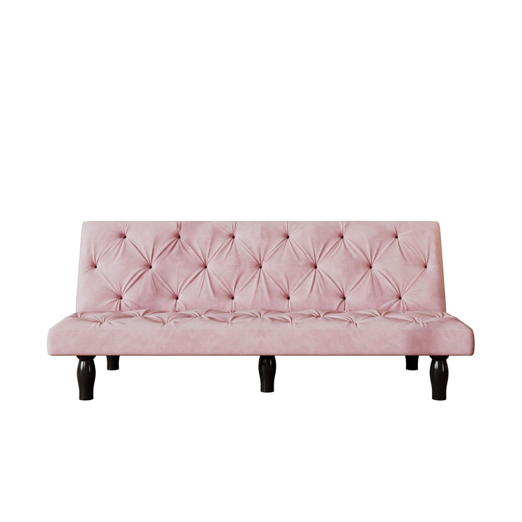 Sofa Bed With Adjustable Backrest with Premium Fabric – Black or Pink
