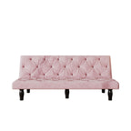 Sofa Bed With Adjustable Backrest with Premium Fabric – Black or Pink
