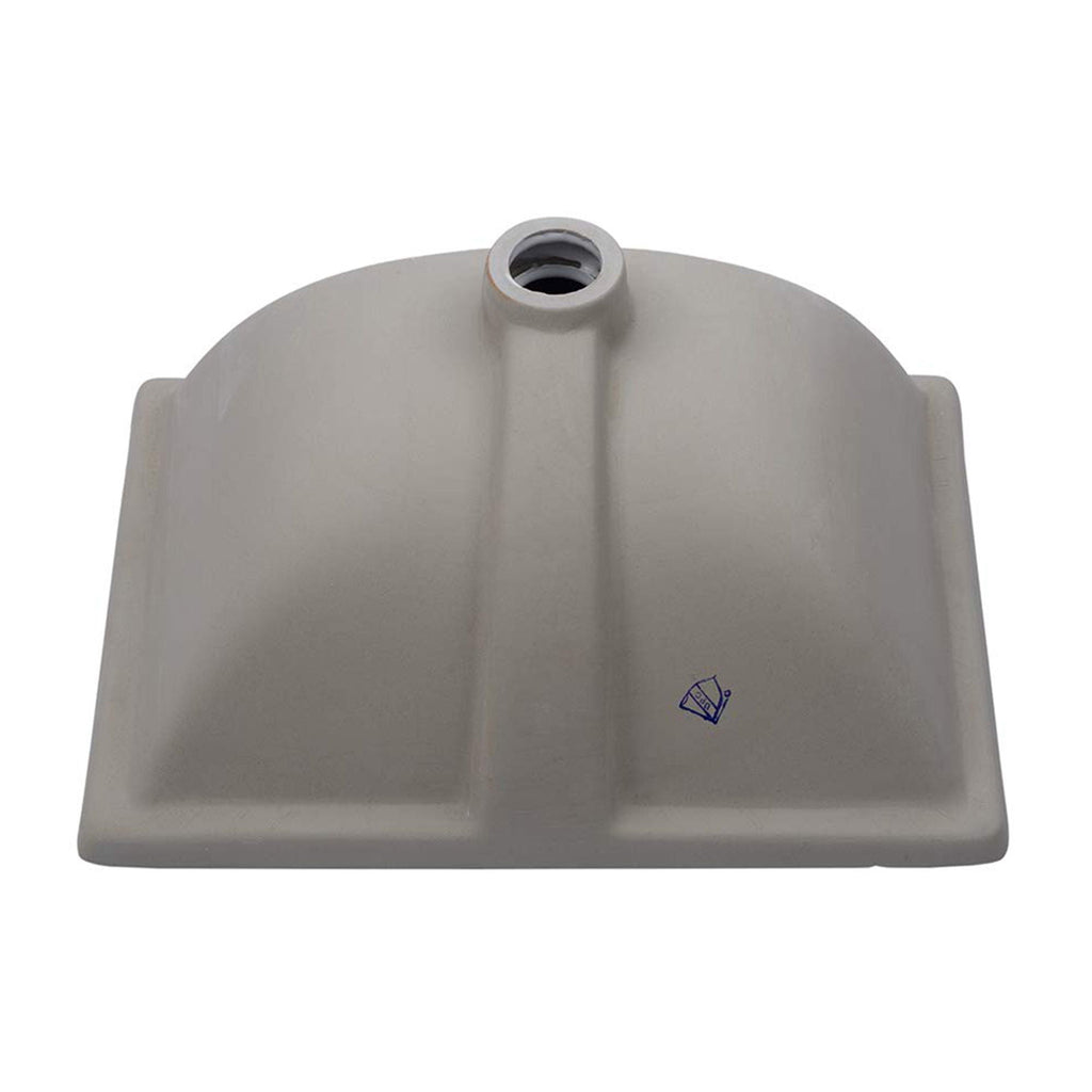 European Style Ceramic Rectangular Undermount Bathroom Sink with Overflow - White