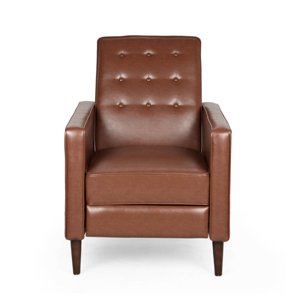 Mid-Century Modern Fabric Recliner Chair with Thick Cushions - Multiple Colors