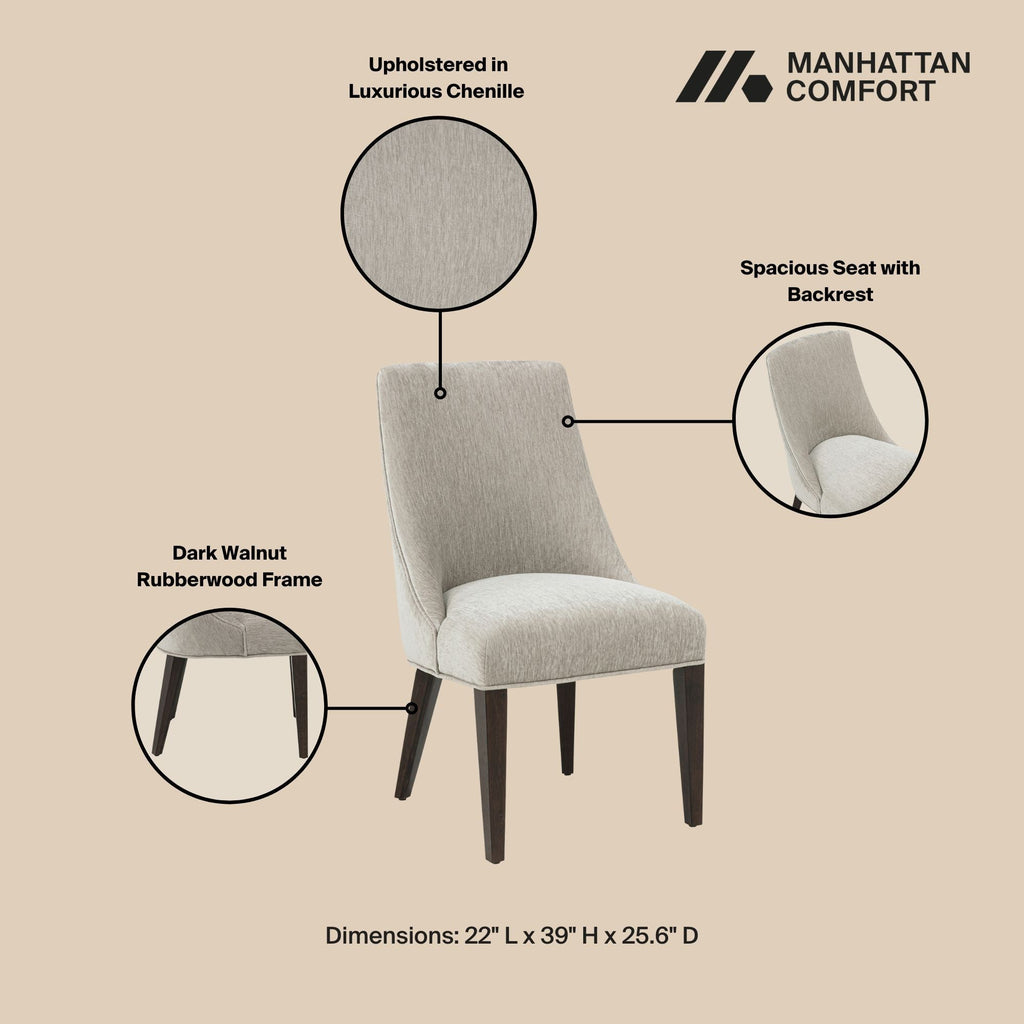 Upholstered Armchair with Ergonomic Backrest - Beige or Dark Gray