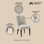 Upholstered Armchair with Ergonomic Backrest - Beige or Dark Gray