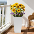 Indoor Outdoor Planter with Automatic Watering System - Dark Brown, Black, or White