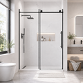 60" x 73" Frameless Sliding Shower Doors with Soft Close - Glass