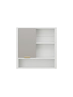 Modern Bathroom Mirror Cabinet with Open Shelves - Bathroom Storage, MDF