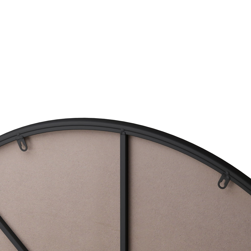Metal Framed Circular Wall Mirror with Modern Design - Black or Gold