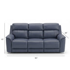 Dual Power Reclining Sofa with Adjustable Headrest - Blue, Dark Brown, Dark Gray